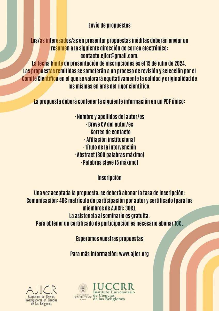 ReligContemp's tweet photo. 🚩👉#CFP - IV Encuentro de Investigadores en Ciencias de las Religiones. Más información en nuestra web 👇 https://t.co/nWXrCUFH6M  @ajicr_ 👏 https://t.co/gvIeHhYtUG