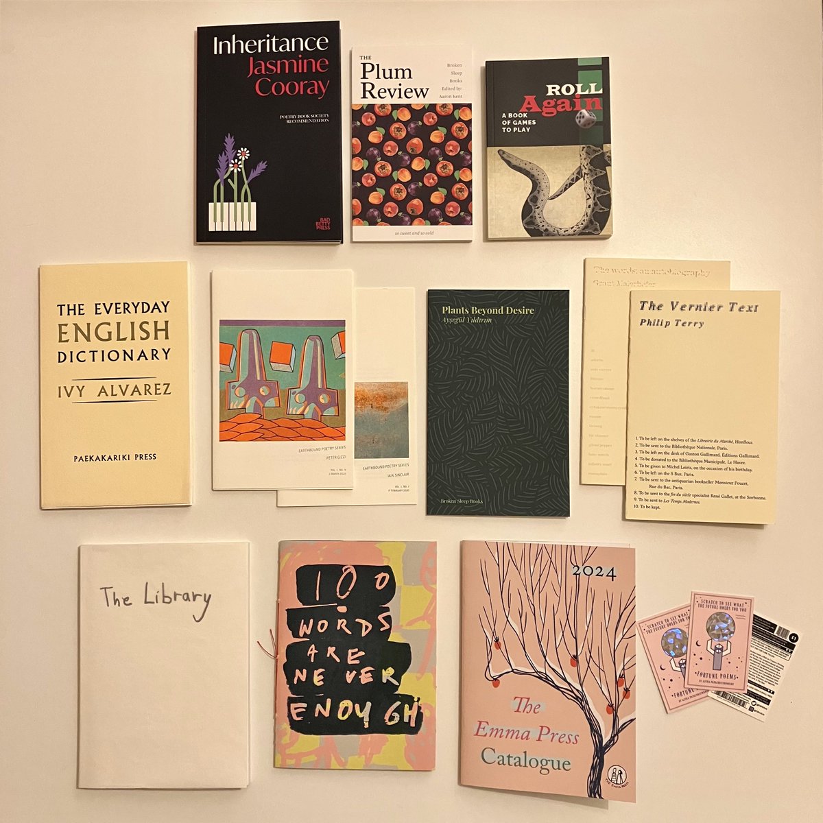 piprowson's tweet image. Bumper bookfair haul from @PoetrySociety's Free Verse fair ✨ incl @badbettypress @brokensleep @SidekickBooks @HeyAstranaut @kimvousden @IvyAlvarez @earthboundpress @ceriamphlett plus the @TheEmmaPress catalogue (I wanted them all)
Full list on this week's piprowson.substack.com