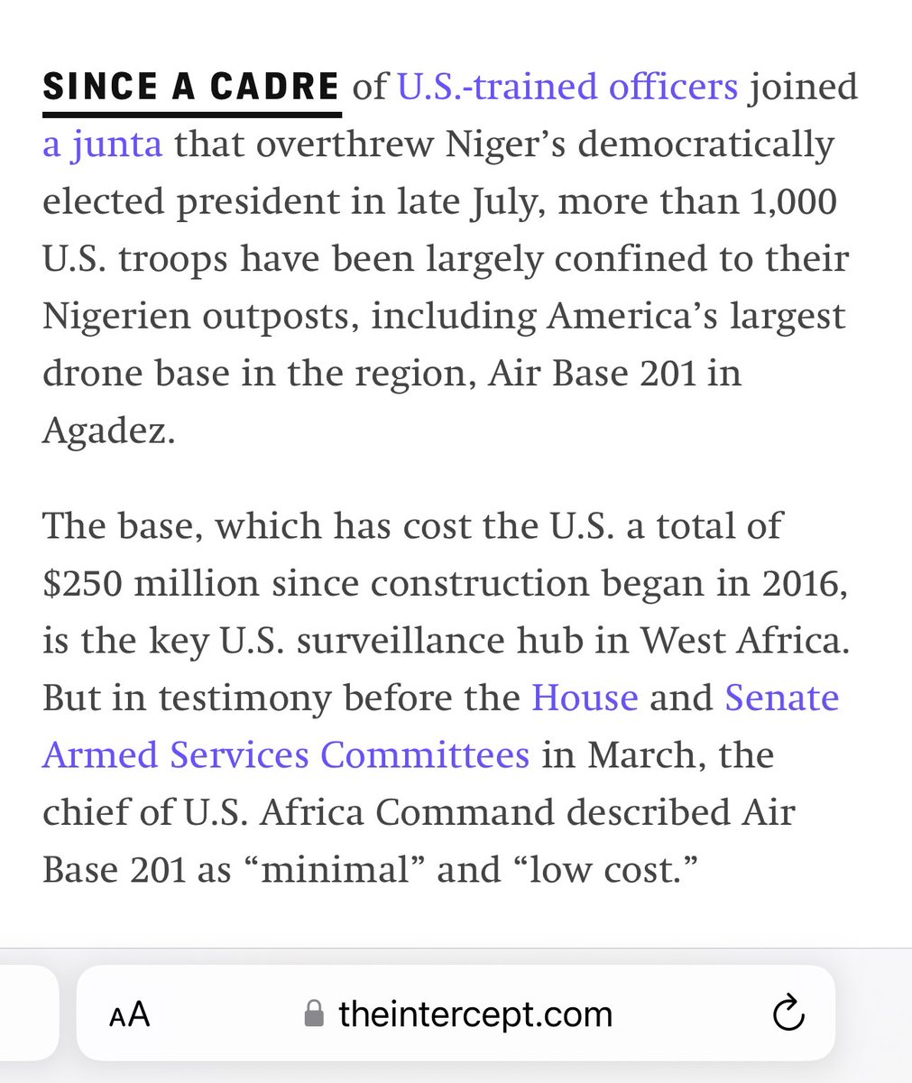Woah. 🇺🇸 was asked to leave Niger, representing 1/5 of its bases in Africa, including a drone facility that was a key intel hub. 

Russia’s new Africa Corps already set up shop with new drone equipment.