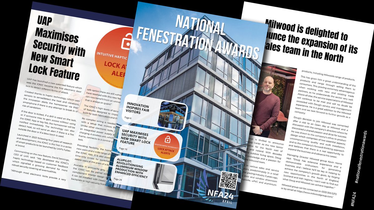 The April edition of NFA Digital is out now! With news from The Milwood Group , UAP Limited and many more. Click here to read now: issuu.com/fenestrationaw…