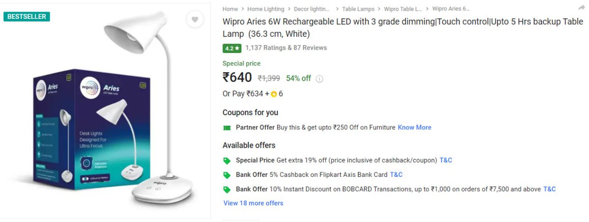 💥 Wipro Aries 6W Rechargeable LED Touch control study lamp ⚡

Read More: fkrt.to/baJyHSs1

MRP: ₹1239 - Offer:  ₹615

#roobai #roobaioffl #StealDeal #Exclusive #bestoffers #onlineshopping #ecommerce #shoponline #business #deals #tips #shoppingonline #visit #sale #sale…