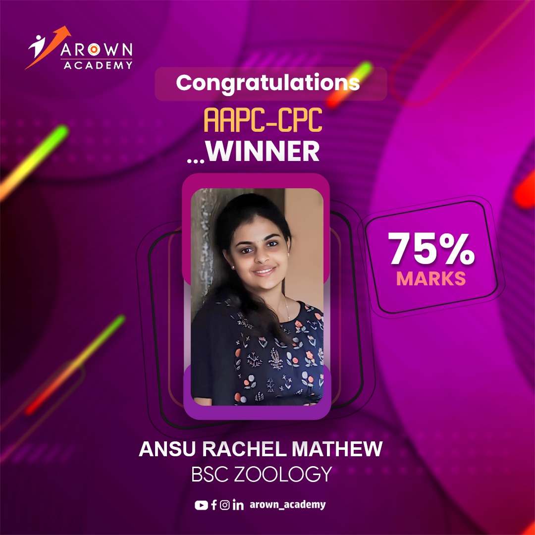 Congratulations our recently AAPC-СРС PASSED student 📷📷📷📷
#arownacademy #medicalcodingandbilling #congratulations #results #examresults #proud 
#southindiasno1alliedhealthscienceinstitute