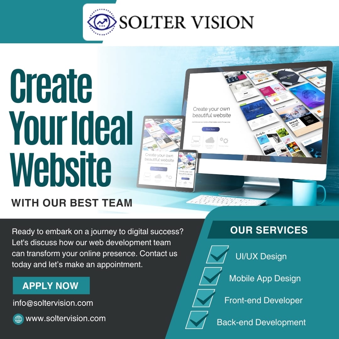 'Revolutionizing the digital landscape, one pixel at a time.'
Contact us today and get amazing discounts on your first order!!!!
soltervision.com/contact
#webdesignagency#websitedevelopment#DigitalPresence#OnlineExperience#UserExperience#UIUXDesign#ResponsiveDesign#MobileFirst