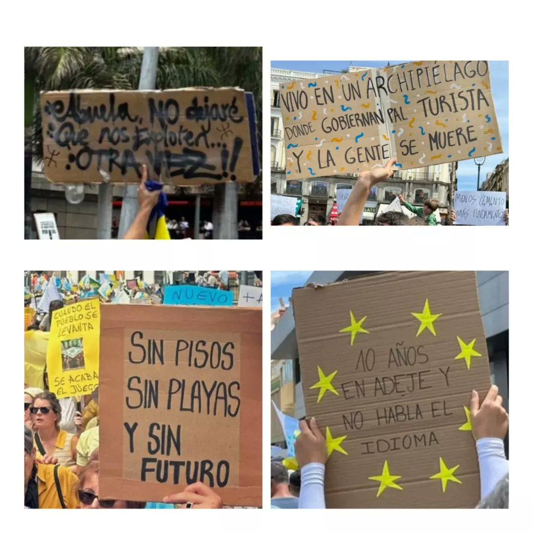 carteles de la manifestación del 20 abril #CanariasTieneUnLimite #islascanarias #canaryislands