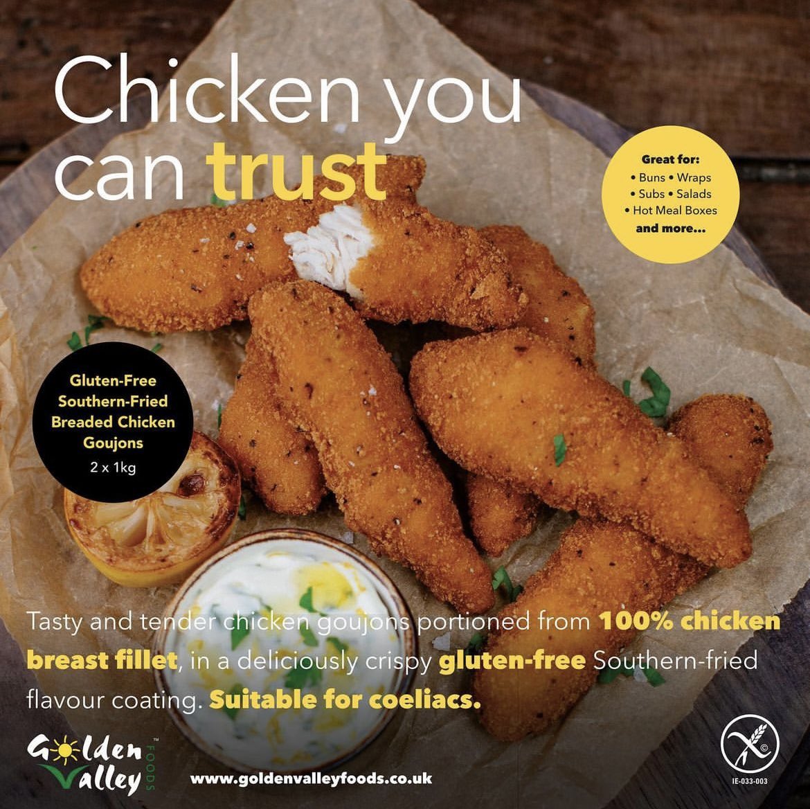 PRESS PLAY 🎦 CHICKEN YOU CAN TRUST What chicken items are on your menu? Take a look at these gluten free southern fried chicken goujons and more options from @goldenvalleyfoods >> library.myebook.com/FryMag/fry-apr… @centralfoods #chicken #chickenwings #chickenrecipes #chickenbreast