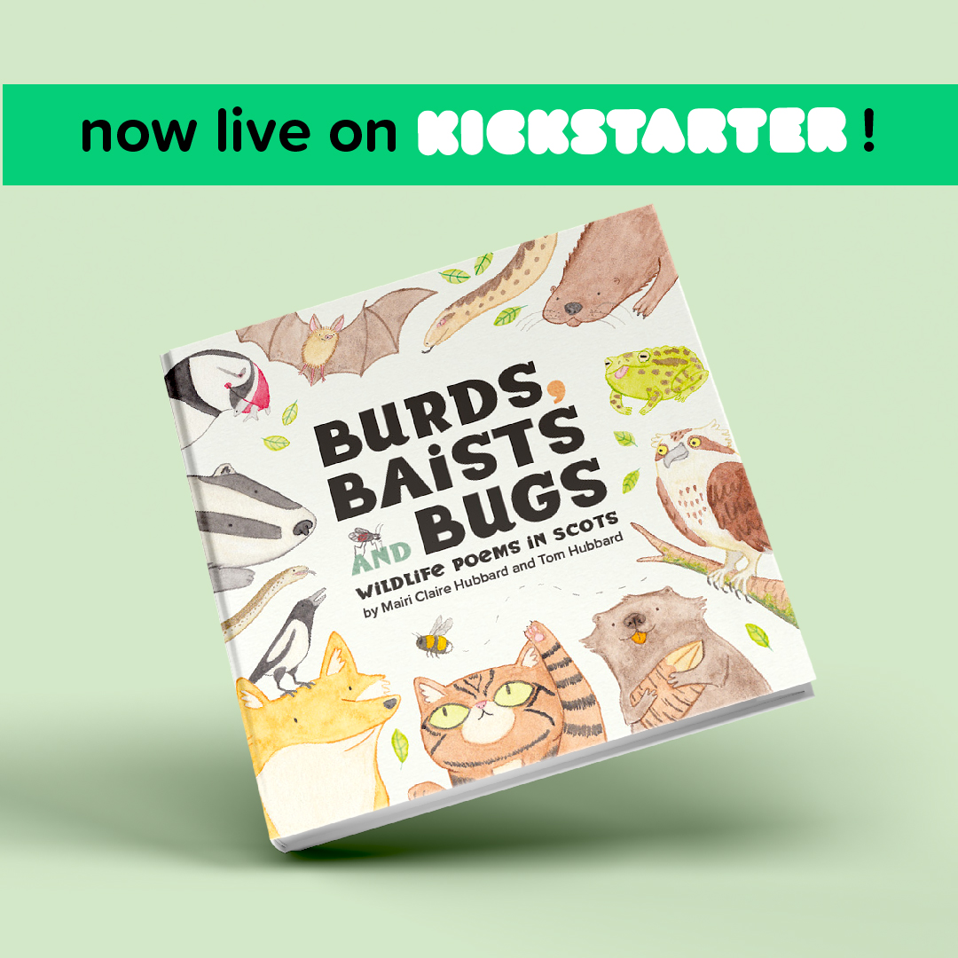 My partner, Claire, has just launched a Kickstarter for her new book: Burds, Baists and Bugs. 32 pages of poems and illustrations, featuring rascally Scottish wildlife - it's absolutely lovely. kickstarter.com/projects/emsee…