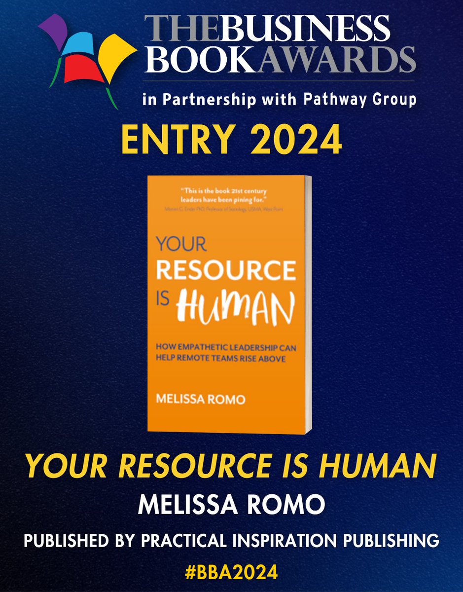 📚 Congratulations to 'Your Resource Is Human' by @WriterRomo (Published by @PIPtalking) for being entered in The Business Book Awards 2024 in partnership with @pathwaygroup! 🎉

businessbookawards.co.uk/entries-2024/

#BBA2024 #Books #Author #BusinessBooks