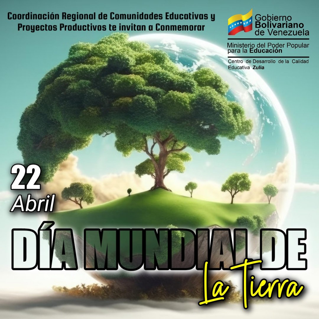 Celebremos juntos este día y cuidemos la tierra que el Todopoderoso nos dió. <a href="/NicolasMaduro/">Nicolás Maduro</a> <a href="/_LaAvanzadora/">Yelitze Santaella</a> @MPPEDUCACION <a href="/CDCEZULIA/">Centro de Desarrollo de la Calidad Educativa Zulia</a>