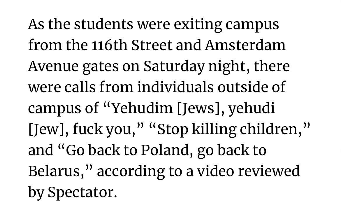 This is one of the highest profiles examples being used to say that Columbia is antisemitic. Three things are true about these statements: 1) They are clearly antisemitic. 2) They were likely not made by Columbia students. 3) They were disavowed by Columbia student protesters.