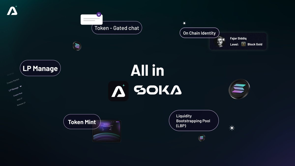 Why #Soka ?

1, Increased credibility and reduce scams.
2, Streamline token creation and distribution process with simple UI interactions.
3, Bootstrap Liquidity with reduced initial capital.