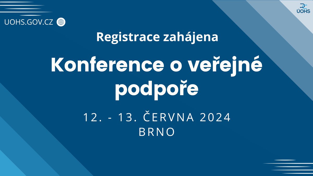 #StateAid  #konference
Registrace na červnovou Konferenci o veřejné podpoře byla zahájena. V rámci programu se můžete těšit na nařízení o zahraničních subvencích, podporu  pro pozemní dopravu, podporu de minimis a nejnovější rozhodnutí a judikaturu. uohs.cz/cs/informacni-…