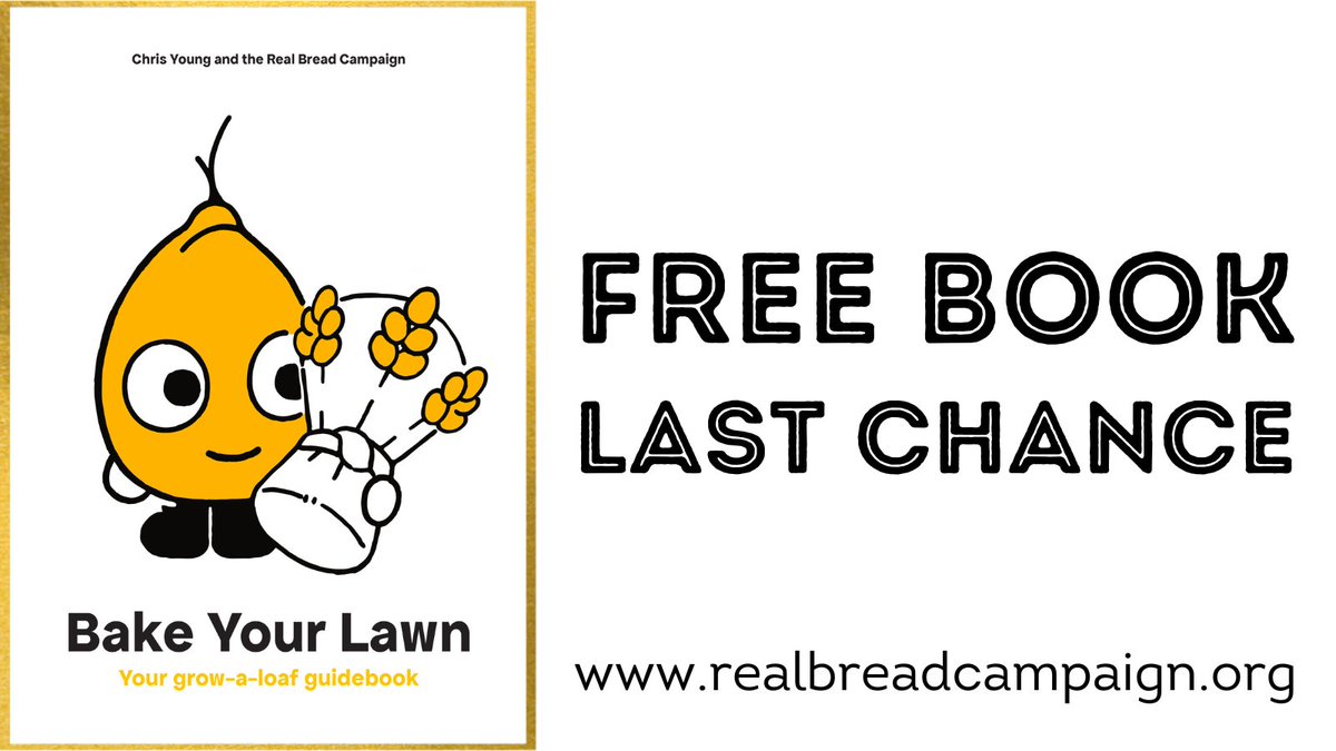 Applications end today! Thanks to #BakeYourLawn’s crowdfunders, the #RealBreadCampaign has a very limited number of the book to donate to schools, charities, CICs & other UK community organisations. sustainweb.org/realbread/bake… @UKSustain @Capital_Growth @Childrensfood