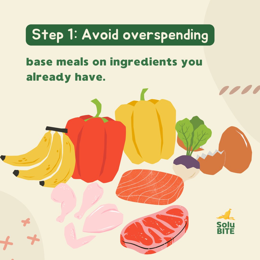 1️⃣ To avoid overspending, base meals on ingredients you already have.

Cut waste and save money by carefully planning! For a more environmentally friendly kitchen,  let's PlanSmart and #ReduceFoodWaste with @SoluBite_au ! 🌱♻️  #SmartShopping  #SaveMoney #FoodWaste #SoluBite