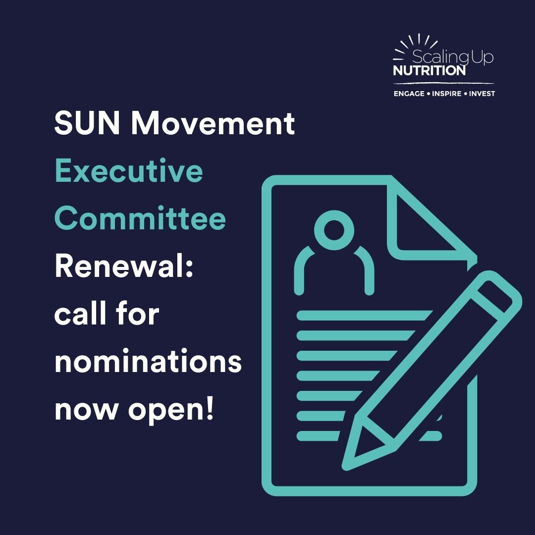 The @SUN_Movement is looking for new motivated members to join its Executive Committee🔍! With 16 seats to fill, we're seeking #nutrition champions from SUN Countries & our Partners willing to #PowerTheChange to achieve our strategy. Apply by 17 May: scalingupnutrition.org/news/join-scal…