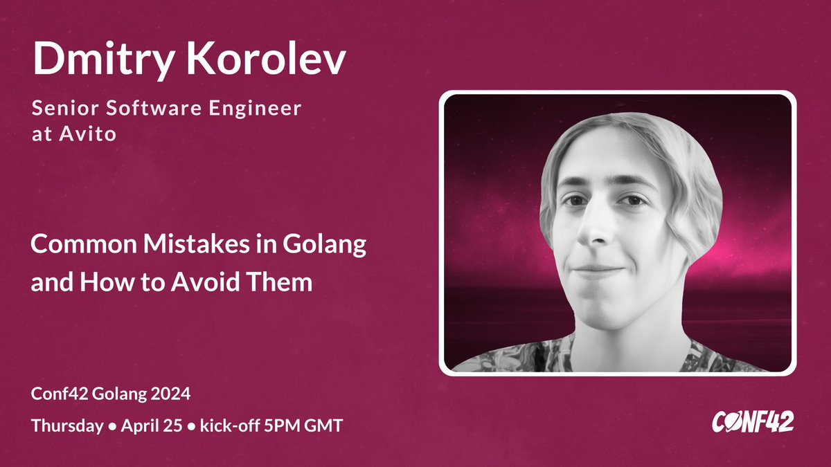 conf42com's tweet photo. 🎉 Don't miss "Common Mistakes in #Golang and How to Avoid Them" at #Conf42!

🌐https://t.co/qyGJFSlfvj

#Golang #ProgrammingMistakes #BestPractices #TechConference #Conf42Golang #DeveloperCommunity #SoftwareEngineering #CodeQuality #DebuggingTips #LearningAndDevelopment #Tech https://t.co/rsQtn4Zd2t
