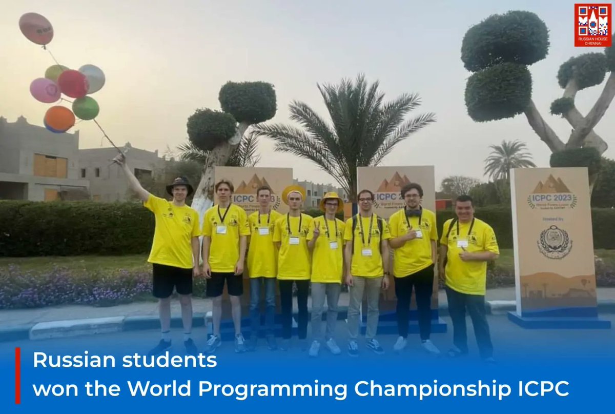 Triumph of Russian team in Egypt at the World Programming Championship. The absolute champions of the World Programming Championship in Egypt became team 'FFTilted' from the HSE (Higher School of Economics), Moscow. Team won the cup and the gold medals. #HSE #Russia #ICPC #IT