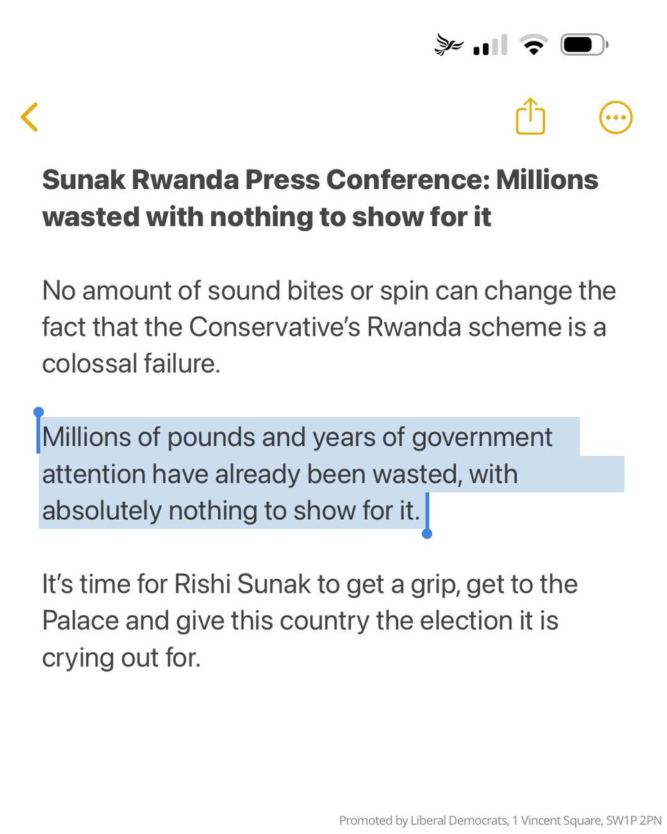 Millions of pounds and years wasted. Absolutely nothing to show for it. No sound bite or spin can change the fact that the Conservative’s Rwanda scheme is a colossal, immoral and expensive failure.