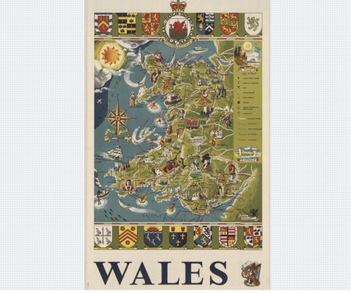 natlibscotmaps's tweet photo. We've #MoreMaps for you this #MapMonday
Explore maps of Britain by commercial publishers, dating from the 1840s to 1970s. Including this tourist map of Wales from 1959. https://t.co/spAkp5E7ZQ
https://t.co/JyfQFVVij7 https://t.co/NX7ZusmRk7