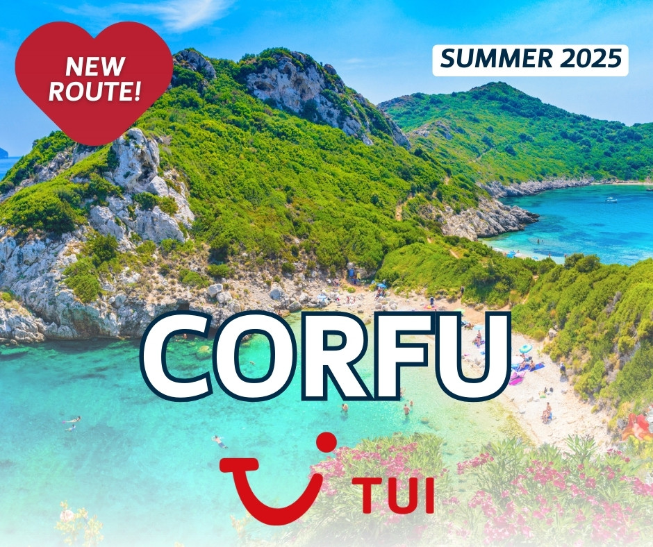 🚨 NEW ROUTE! 🚨 @TUIIreland have announced today that they will operate a new service to Corfu next summer! 🇬🇷 Commencing in May 2025, the service will operate weekly and provides direct access to one of the most idyllic Greek islands. The service also provides the opportunity