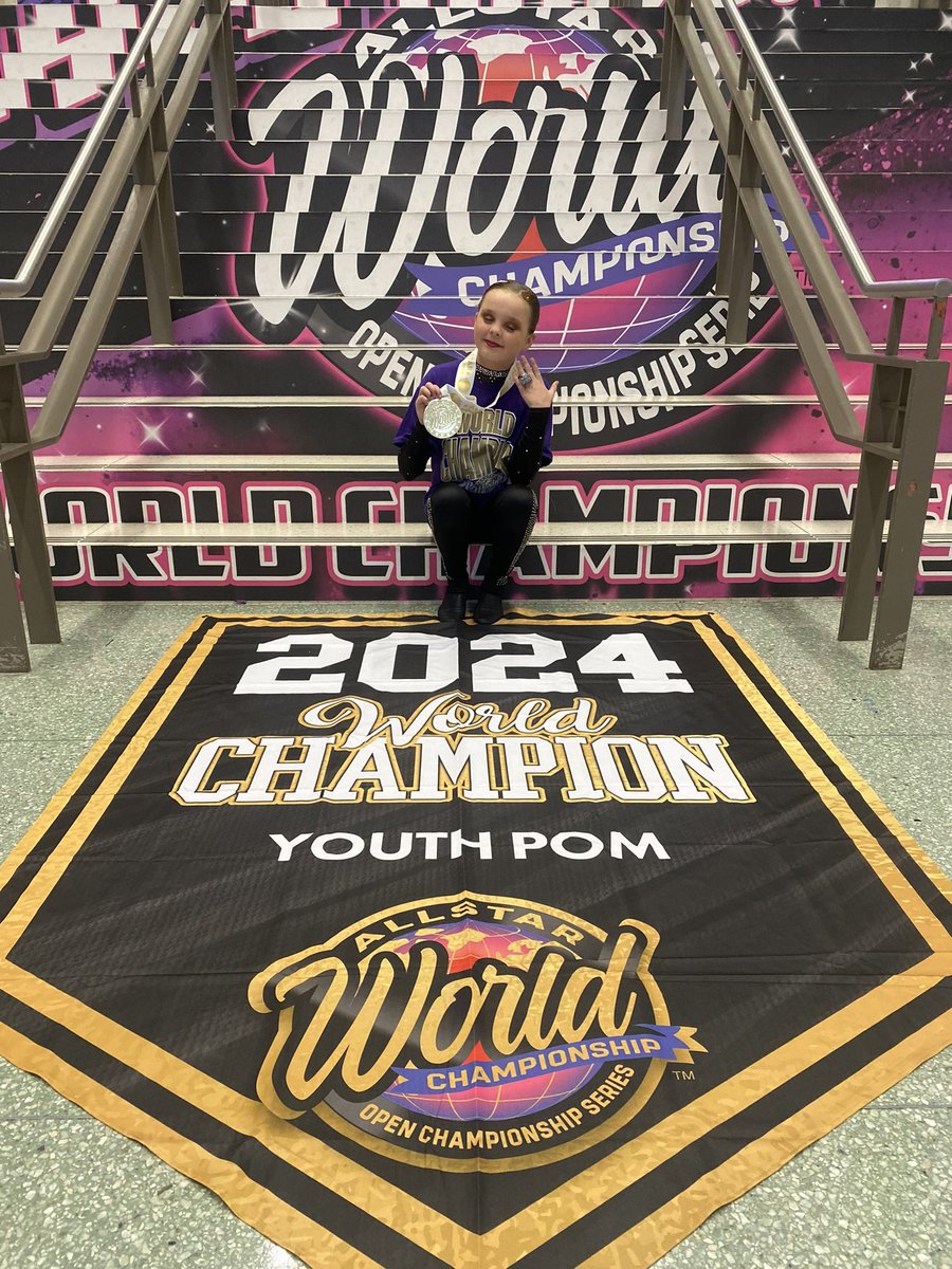 Ladies and gentlemen, we have a WORLD champion cheerleader in our midst!!! Huge congratulations to Lacie of 7.6! Her squad, Dynamites form Panache Cheer School are the All Star World Champions in Youth Pom.