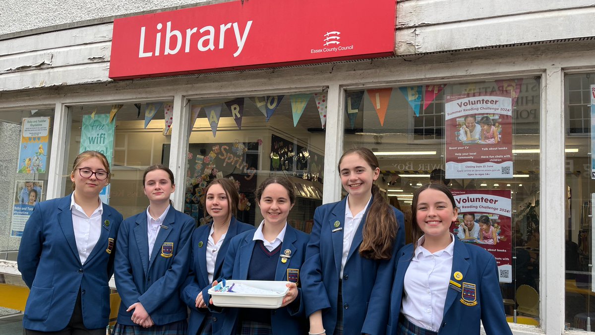 SaintNicksSch's tweet photo. #StNicksYear10 Librarians visited Old Harlow Library as part of our ongoing community projects. They delivered bookmarks made by pupils across the school during our community week. It's great to see our pupils making a positive impact in the community!
#StNicksCommunity https://t.co/sseCUkjAy5