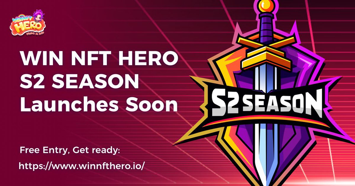 🌟 New Season, New Legends! 🌟 🎮 WIN NFT HERO Season 2 is about to launch in grand style! 🚀 Join us to discover the secrets and surprises this season holds! 🏆 Get ready to measure yourself against the world's top players! 💥 Who will emerge as the champion of the new season,