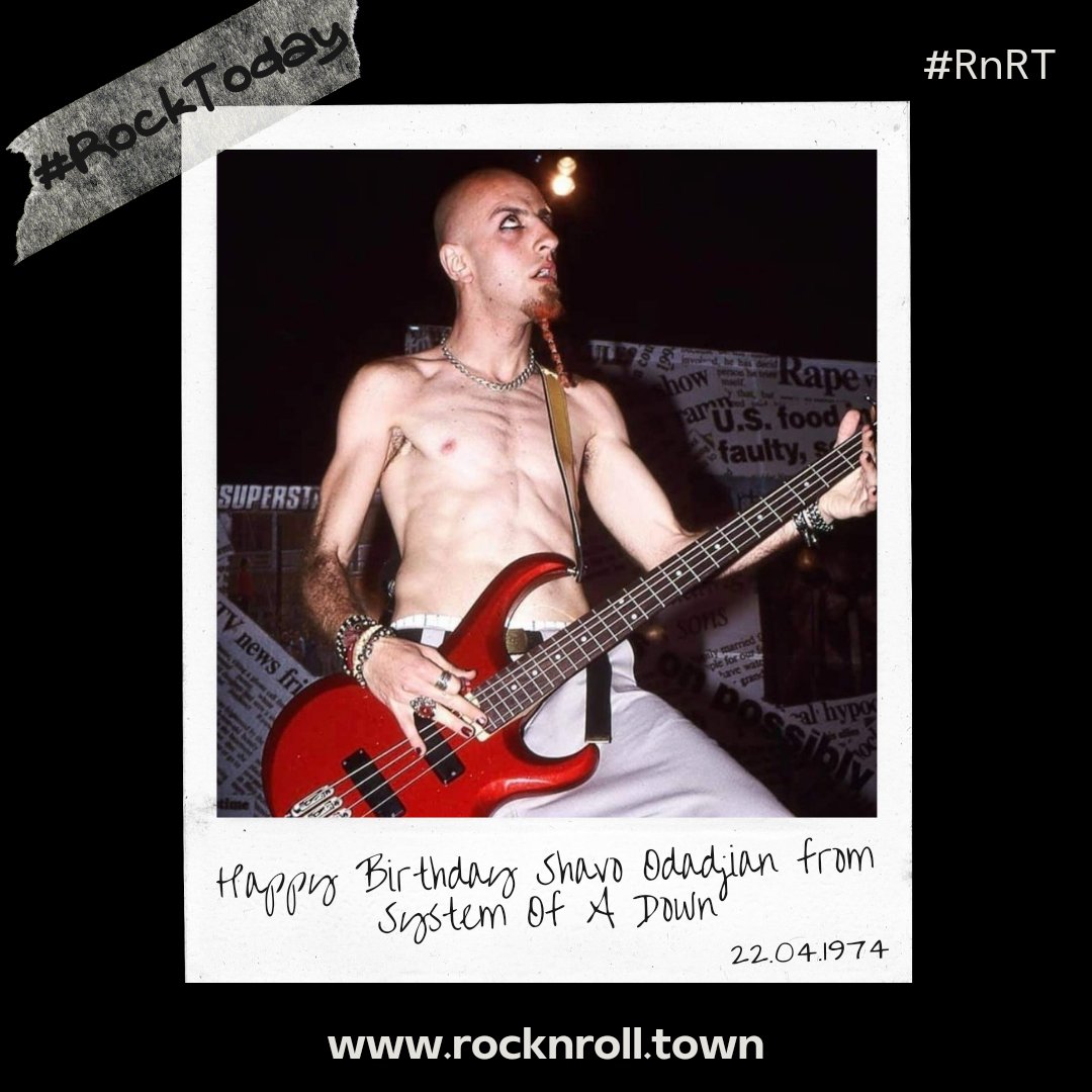 #RockToday
📅 22/04/1974 📅

Γεννιέται ο @ShavoOdadjian 🎸, μπασίστας των @systemofadown 🤘🏻.

#RnRT #Towners #ShavoOdadjian #SystemOfADown #HappyBirthdayShavoOdadjian #ShavoOdadjianFans #SystemOfADownFans #NuMetal #Music #MusicHistory #TodayInRock #TodayInMetal #TodayInMusic