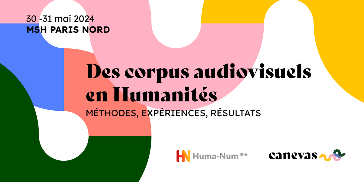 📢 Dernier rappel 📢 Il ne vous reste que quelques jours pour vous inscrire au colloque international #HN_Canevas, 'Des corpus audiovisuels en Humanités : Méthodes, expériences, résultats', les 30 et 31 mai 2024 à la @MSHParisNord 📽️ Inscriptions : bit.ly/47SFDeM.