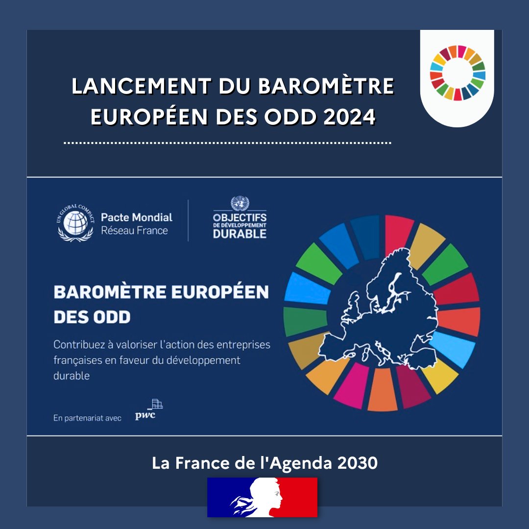 [#Agenda2030🎈]

📊 Participez au Baromètre européen des #ODD 2024 lancé par le @PactemondialFr et PwC France et Maghreb ! 
🧐Cette étude comparative entre 10 réseaux européens évalue l'appropriation et la mise en œuvre des #ODD par les entreprises➡️agenda-2030.fr/a-la-une/actua…