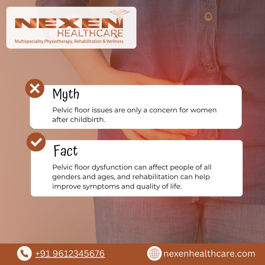 Breaking myths about pelvic floor health! At Nexen Healthcare, we provide inclusive rehabilitation for all genders and ages.
.
.
#PelvicHealth #Rehabilitation #InclusiveCare #BreakTheMyth #NexenHealthcare #QualityOfLife