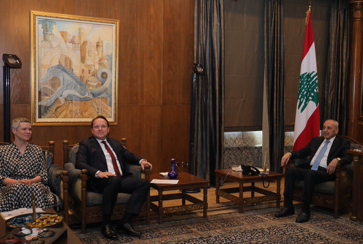 W/ Speaker of the Parliament #Lebanon, Mr. Nabih Berri discussed the political situation & we addressed the list of crucial reforms ahead of the country. Confirmed the EU’s support for reforms, anti-corruption & transparency so we can recover the economy.