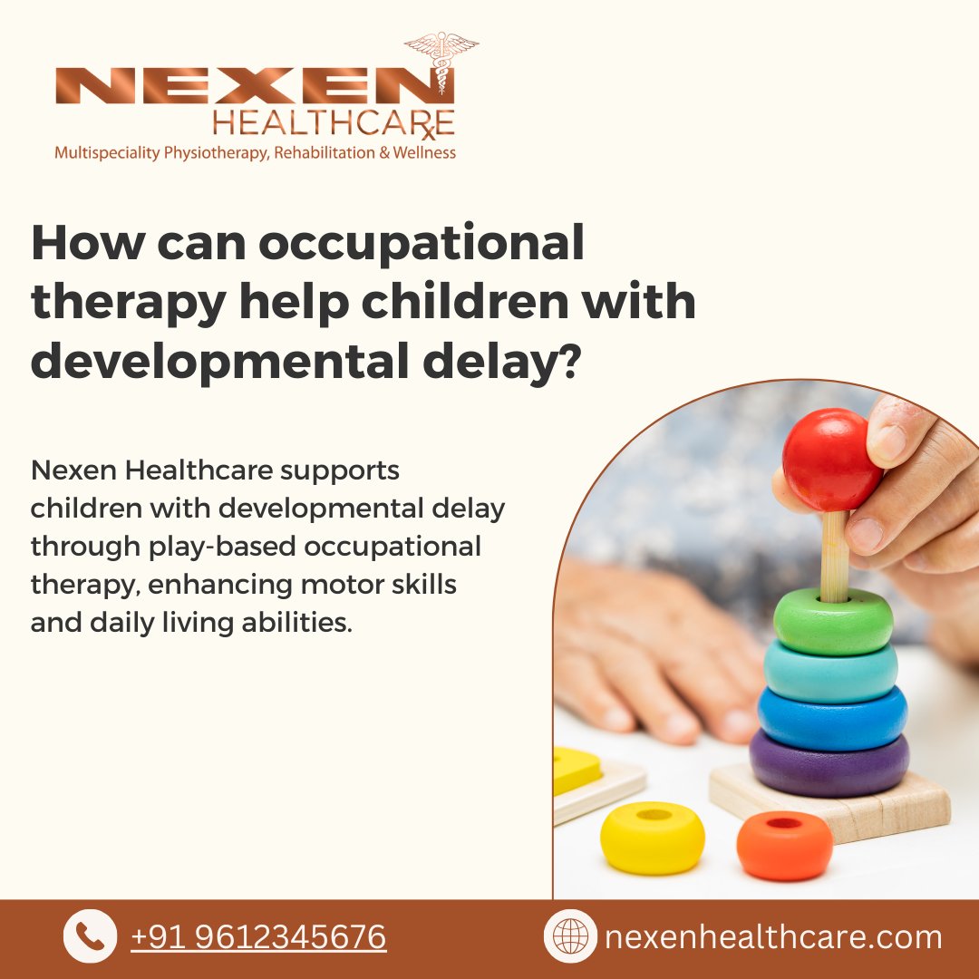Play-based therapy isn't just fun—it's essential for children with developmental delays. Let's enhance motor skills together! 🎨
.
.
#OccupationalTherapy #DevelopmentalDelay #NexenHealthcare #ChildHealth #MotorSkills #PlayAndLearn