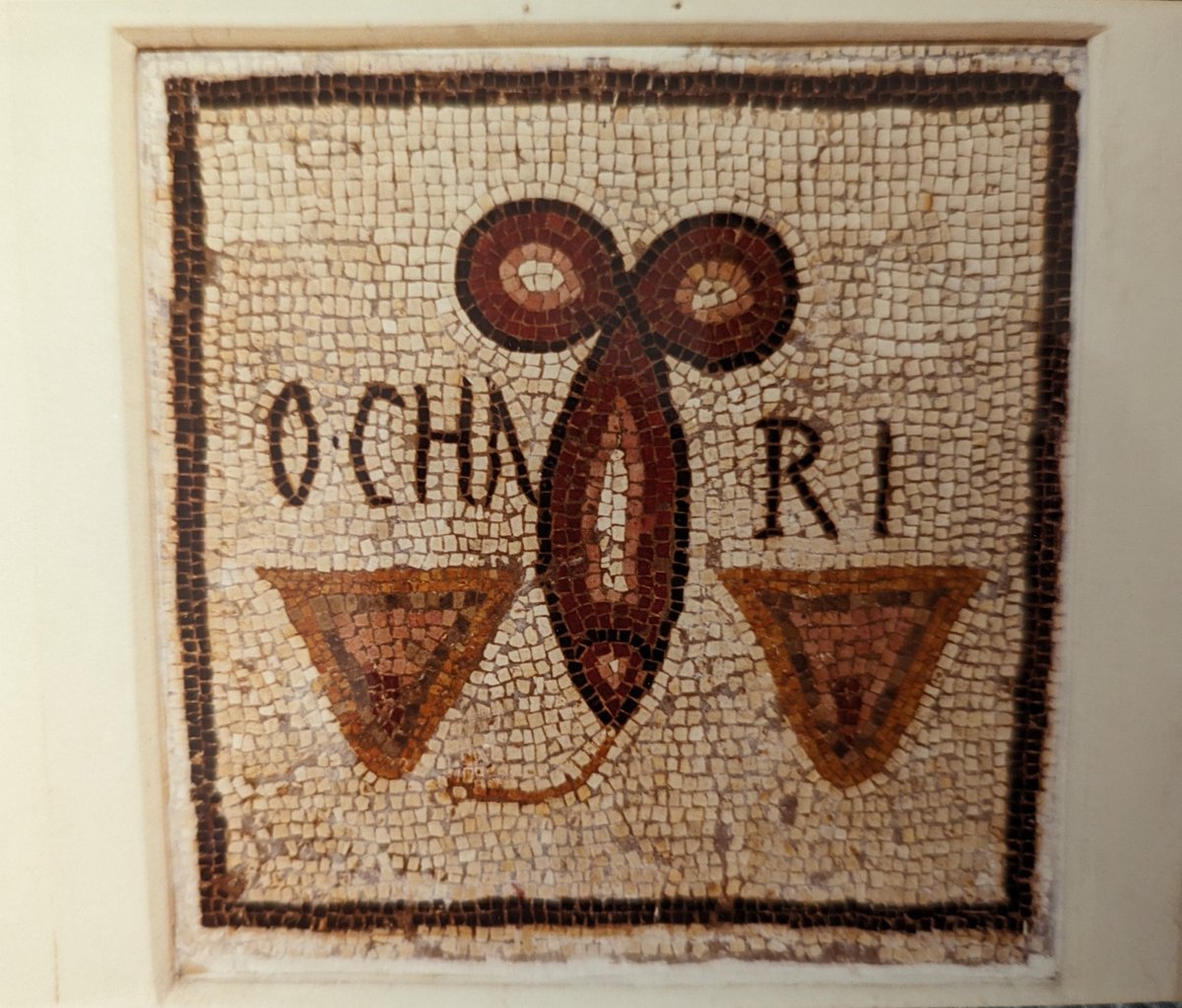 For #MosaicMonday, and #PhallusThursday, a splendid stylised phallus from a threshold at Sousse, now in Sousse Museum. A parallel for, but more sophisticated than, the frescoed phallus recently found at Pompeii (@pompei79).