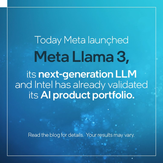 Thrilled to have validated our #AI product portfolio for the Meta Llama 3 8B and 70B models across #IntelGaudi accelerators, #IntelXeon processors, #IntelCoreUltra processors, and Intel Arc graphics! Read the blog: lnkd.in/givJK33p #IAmIntel bit.ly/4d52ZAZ