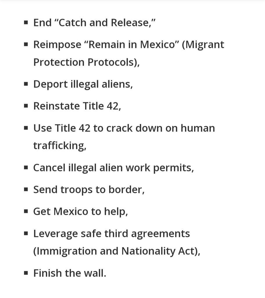 It is too bad that we have to wait until January 20, 2025 for this to be implemented. On Friday, Trump’s campaign released a bullet-point list that presented ten immediate steps that would end Biden’s “Border Bloodbath” and restore safety and sanity in American communities.