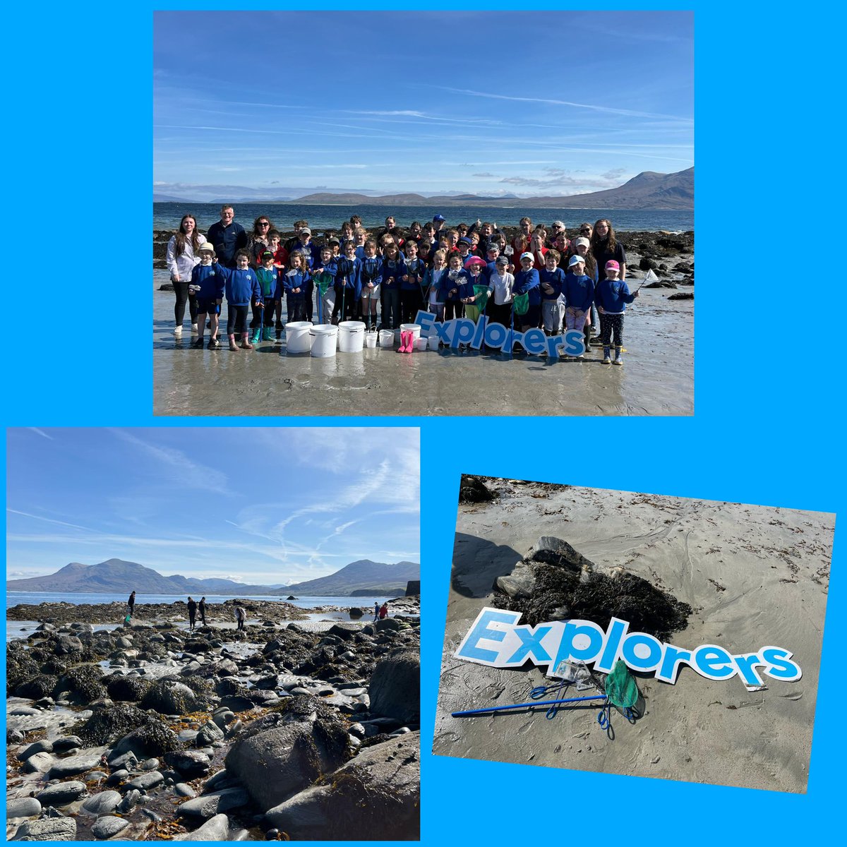 Celebrating #EarthDay2024 with the @MarineInst @explorersedu and @Lettergesh NS & Eagle Nest NS., who are completing an ocean champions project. Both schools worked together to do a big beach clean & then went rock pooling with Explorers outreach Officer Sibeal Regan