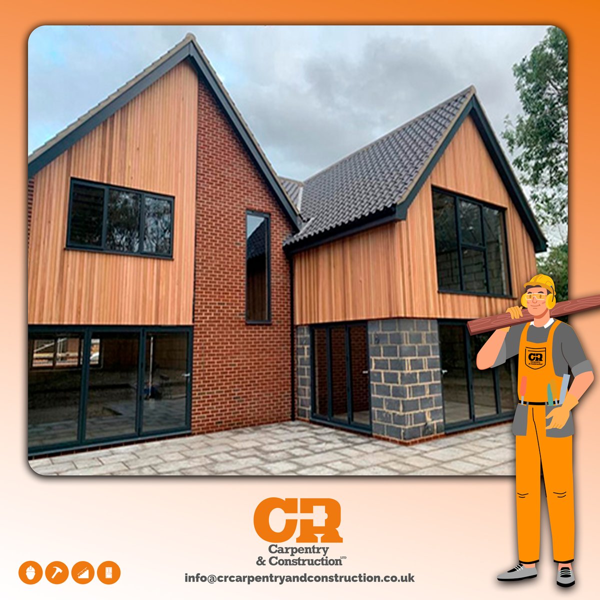 𝐂𝐥𝐚𝐝𝐝𝐢𝐧𝐠 🪵

Home cladding is the material used to cover the exterior walls of a house, providing protection from weather elements and enhancing the aesthetic appeal. Check out our work!!

📧 info@crcarpentryandconstruction.co.uk