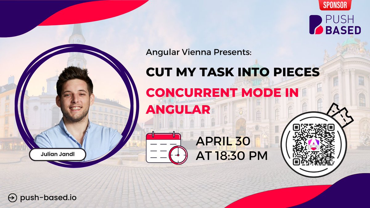 📢 Proud Sponsors of the #Angular Vienna Meetup! Excited to showcase our speaker: 🎙️ @hoebbelsB on 'Cut My Task Into Pieces: Concurrent Mode in Angular' 📍 @Lean_Coders, Vienna | 📅 April 30, 2024 🔗 meetup.com/angular-vienna…