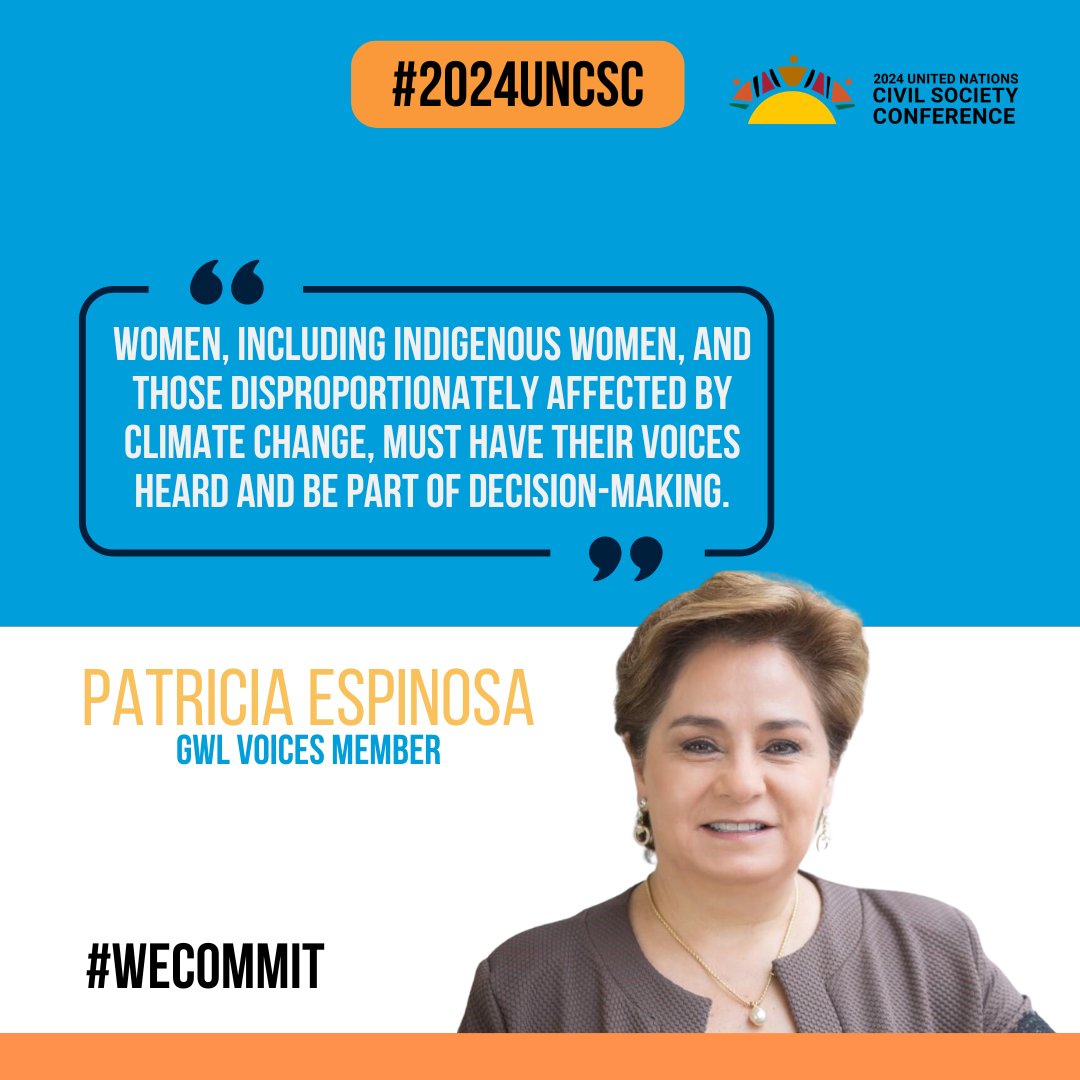#GWLVoices Members shared their message in preparation for #2024UNCSC! Today, @PEspinosaC shares her message. Join us as we tackle the most pressing global challenges head-on together #SummitOfTheFuture