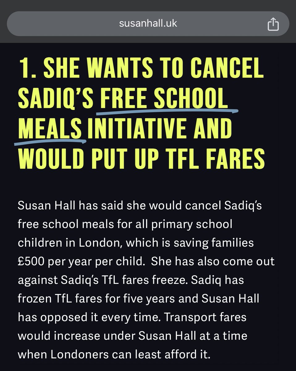The lengths the Labour Party are going to, setting up dedicated slander page 😂 Hard right? Nope. She doesn’t want to cancel free school meals either. Labour Lies #KhanOut