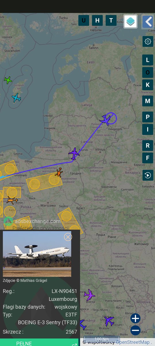 Od poniedziałku zaczęło się dziać. AWACS lecąc nad Łotwę tankował się nad polską.