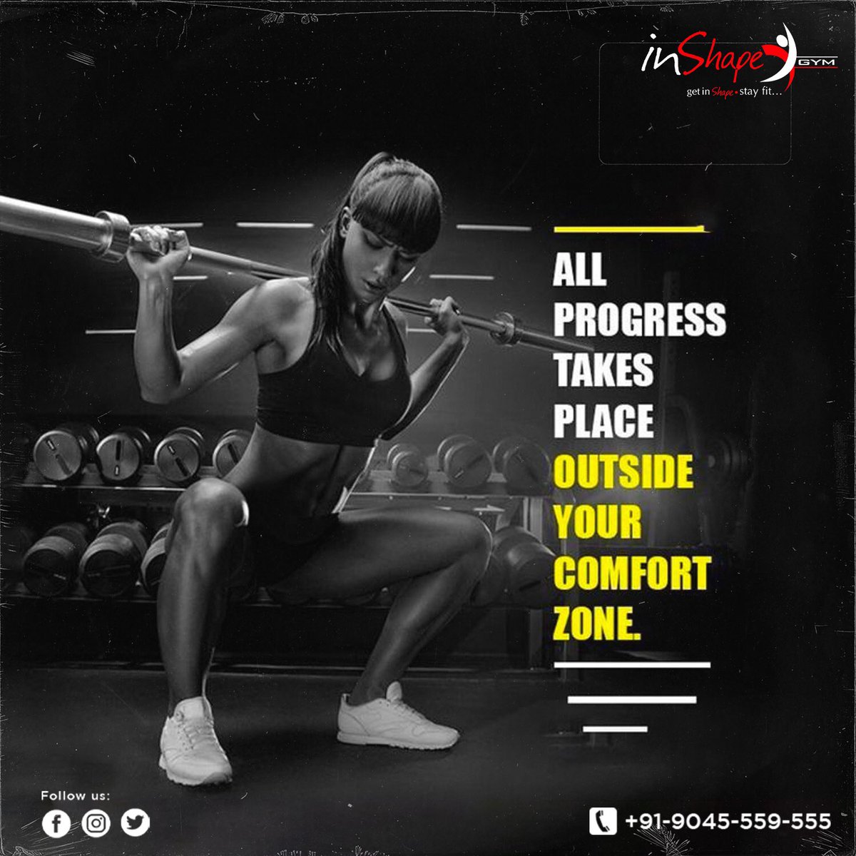 Step out of your comfort zone and into your greatness at InShape Gym. 💪 

Call/ WhatsApp: +91-9045559555

Visit : Basement Sharda 
Plaza , Delhi Road (near sharda palace) Meerut

#PushYourLimits #InShapeGym #FitnessJourney #ComfortZone #ChallengeAccepted