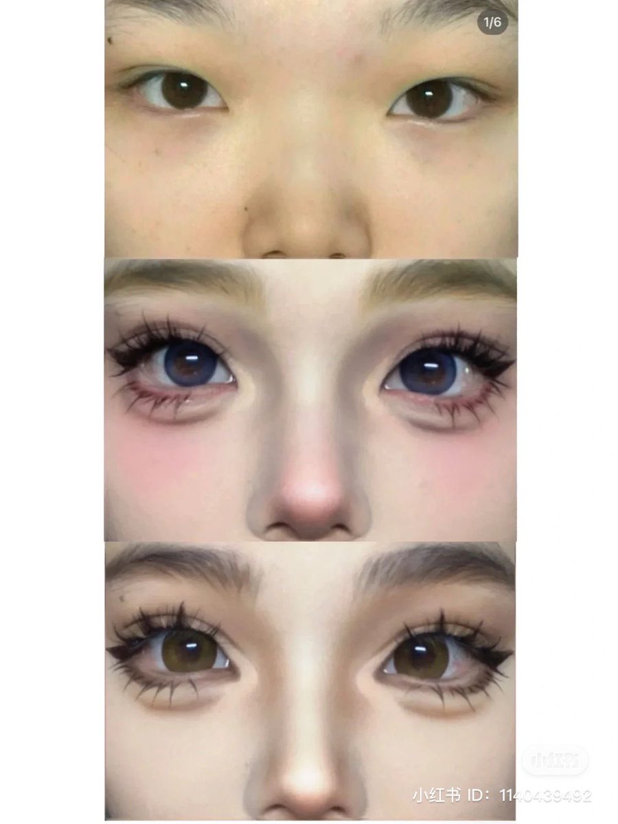 mistyscorpse's tweet photo. for eyeshadow you can use a soft colour for the base like peach or pink, and use a darker shade for the crease like nude or black, then highlight the eyelid and inner corners with some bold sparkly shimmery shadow. shading the bottom crease also really makes the eyes look big ୨୧ https://t.co/LHQeZb19DG