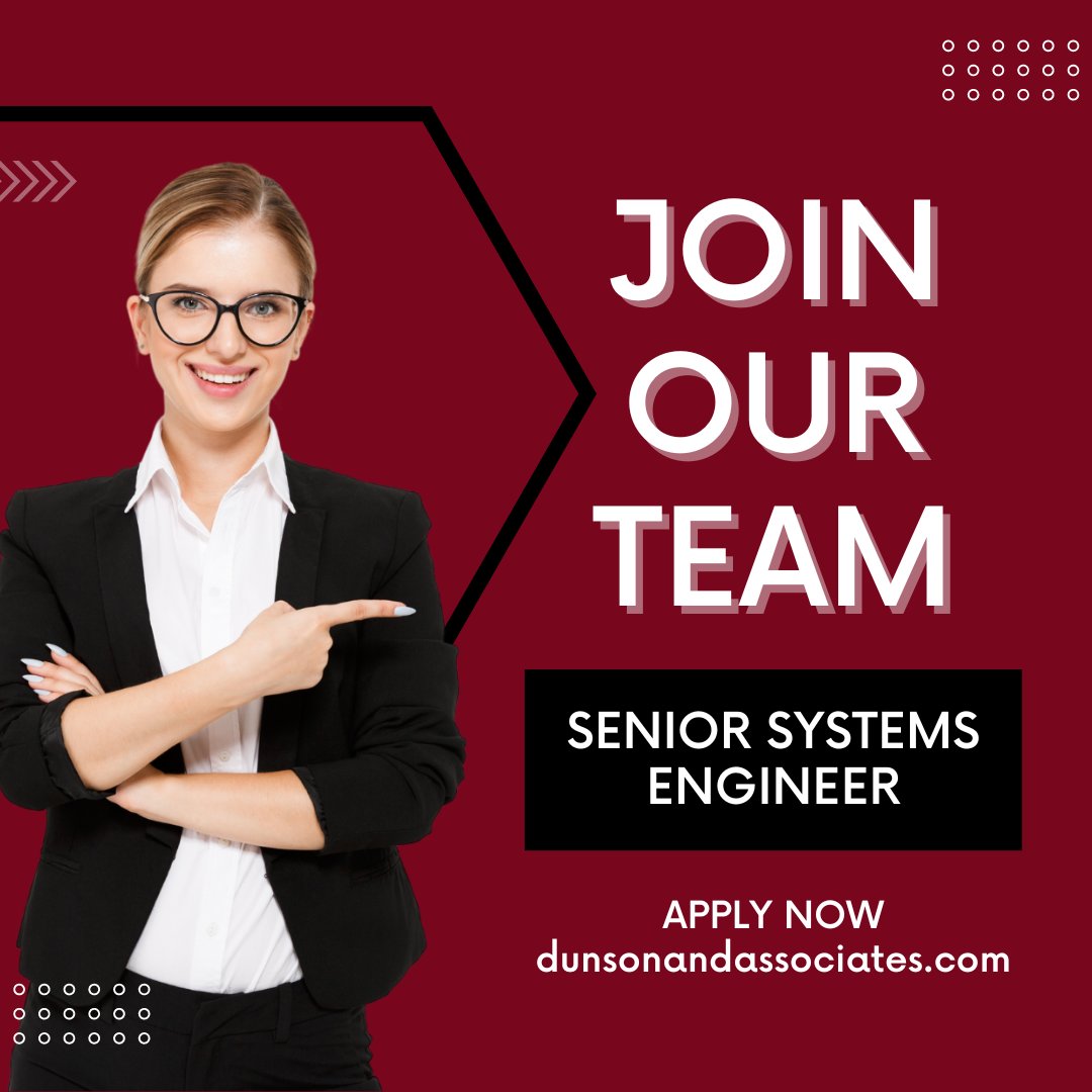 Some of the benefits you'll get if you apply and get the job as Senior Systems Engineer:

401k with up to 3.5% Match
Life Insurance
Paid Time Off
9/80 work schedule
Education Reimbursements
Career Planning
Fun Events
Peer to peer Incentive Program

Learn more:  ...