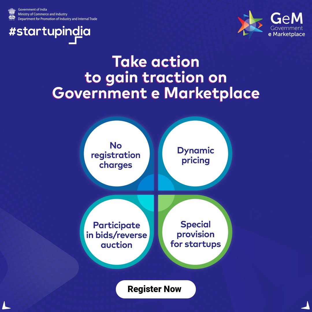 Unlock unparalleled growth & efficiency in govt procurement with #Government-e-Marketplace (GEM)! Whether you're a vendor or buyer, #GeM is the platform to be on. Act now & flourish! Register: bit.ly/3UPaUJy #StartupIndia #IndianStartup