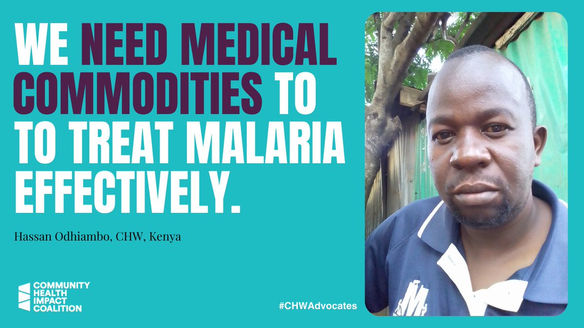 'As a CHW fighting malaria I identify and test for malaria cases, treat uncomplicated malaria and refer complicated cases. But we lack malaria commodities like drugs and test kits to do our work effectively.' @Hassanodhi27237, CHW lead, Ministry of Health Kenya #worldmalariaday