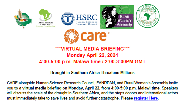 Join the media briefing organised by @fosta_health partners @careAustria and @FANRPAN; as well as @HSRCza amd @womensassembly, at 1400-1500 GMT. Registration, other details here: tinyurl.com/2vunx39c