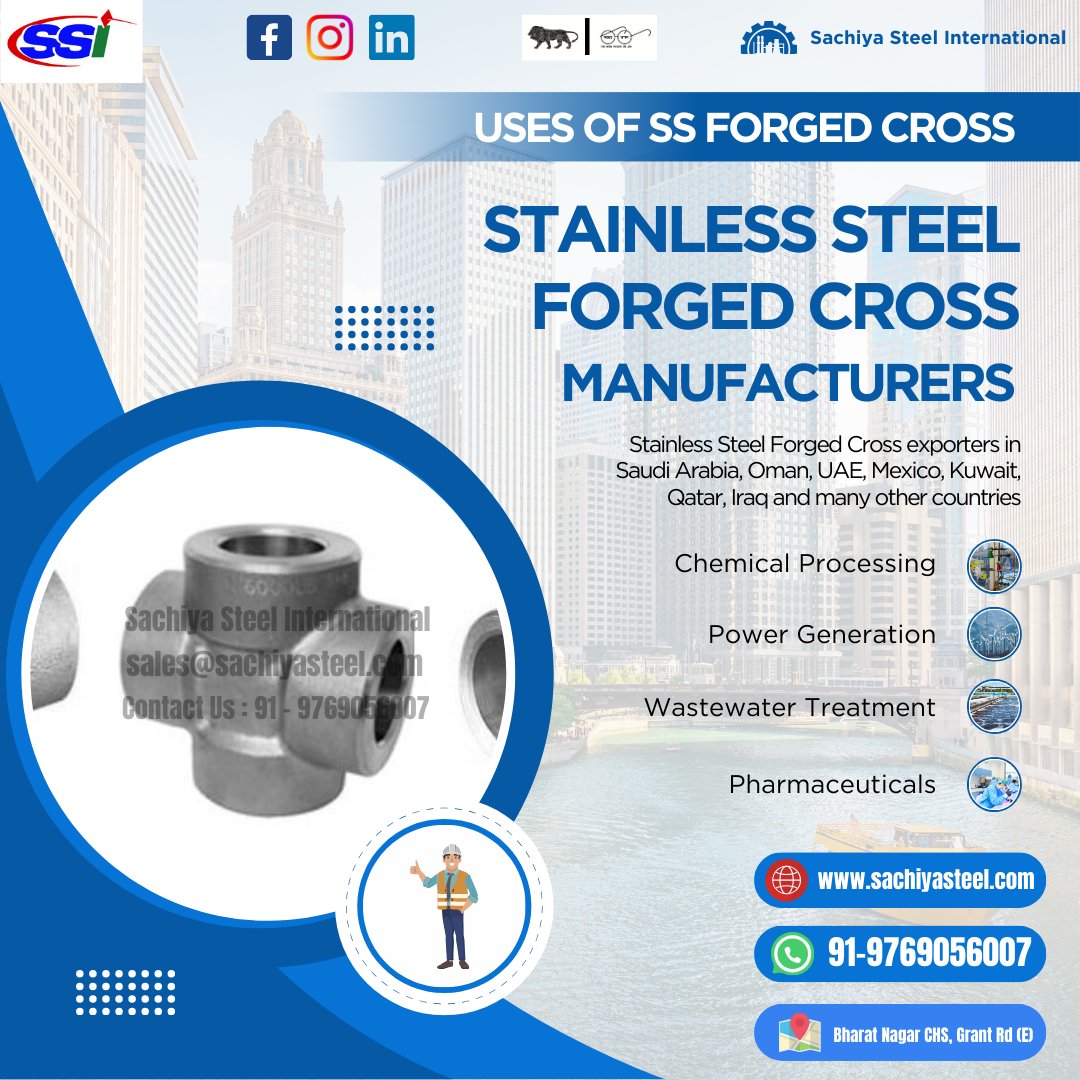 'Leading the Way in Stainless Steel Forged Crosses - Sachiya Steel International 🔝' #stainlesssteel #manufacturing #steelindustry #forgedcrosses #engineering #madeinindia #qualityproducts #industrialparts #sachiyasteelinternational #engineeringexcellence #madeinindia #india