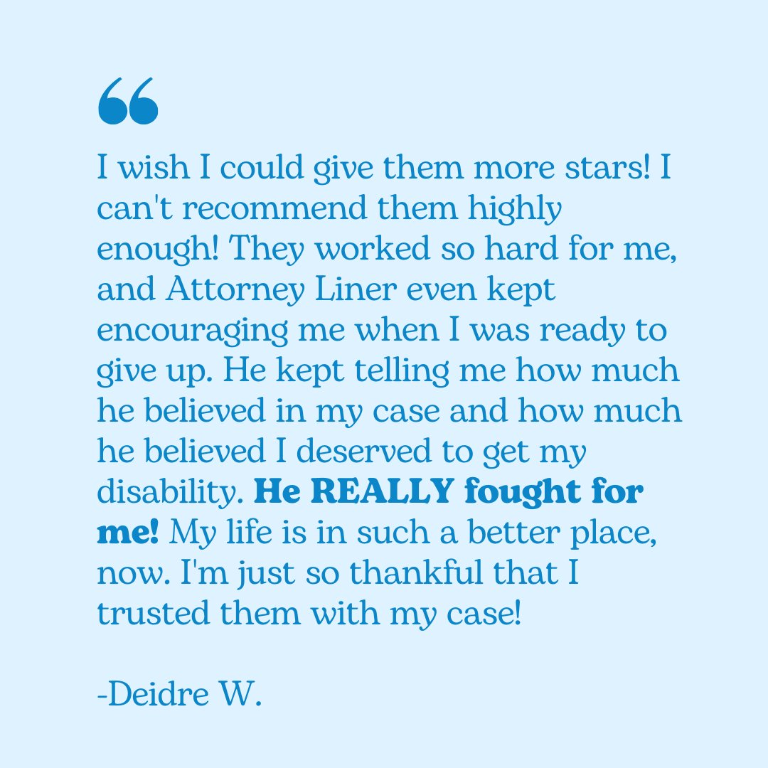 LinerLegal's tweet photo. We BELIEVE in the clients we sign to our law firm, and we will fight with them til the end. When you hire Liner Legal, you aren’t just hiring a lawyer. You are hiring a team of disability warriors that believe in you and your right to disability benefits. 

#ssa #disability https://t.co/Jv1T62Dtq7