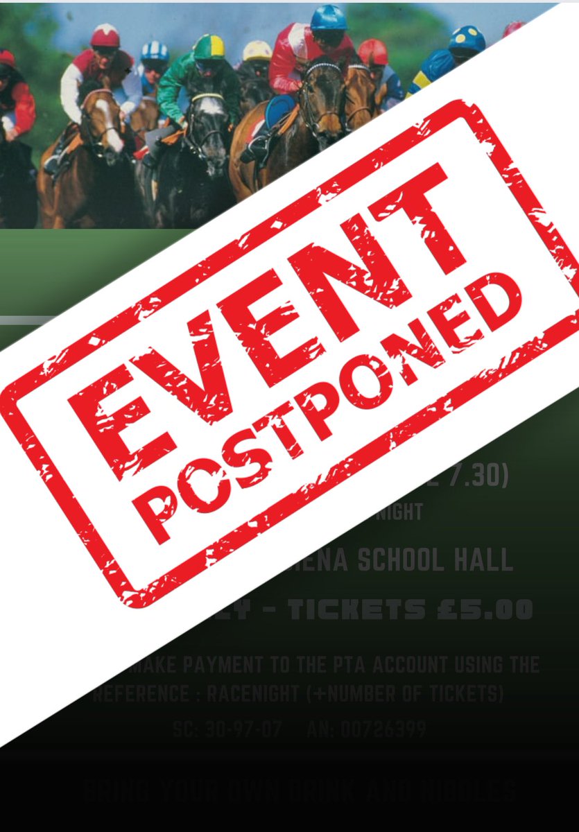 St_Caths_PTA's tweet photo. Unfortunately Race night has to be postponed - New date to follow https://t.co/zoXAgderhP